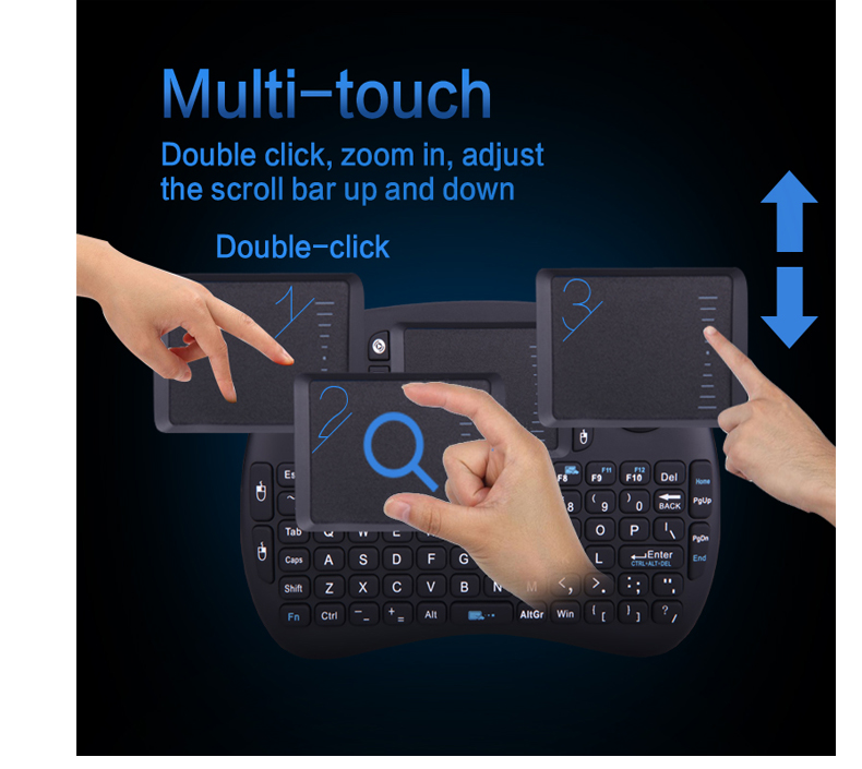 mini wireless USB media keyboard with touchpad 