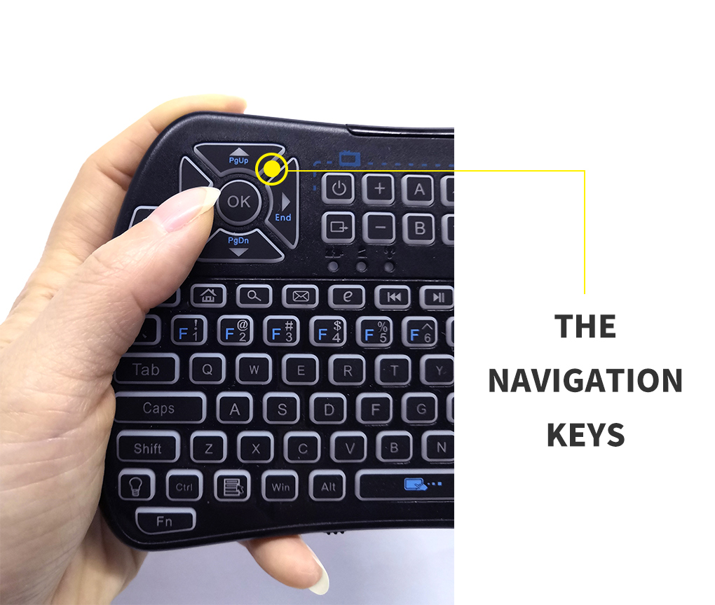 USB keyboard with touchpad and IR buttons