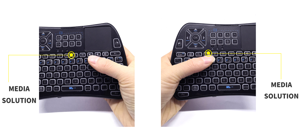 USB keyboard with touchpad and IR buttons