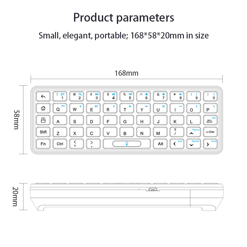 KP-810-73B mini bluetooth keyboard for xiaomi box 3