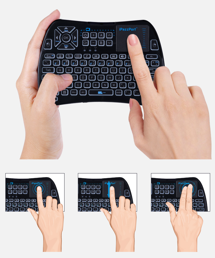 bluetooth infrared touchpad keyboard remote