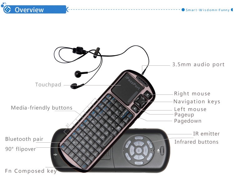 bluetooth air mouse ir keyboard for firestick