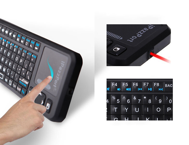 mini bluetooth keyboard with touchpad and laser pointer