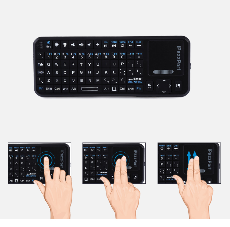 USB keyboard with touchpad and laser pointer