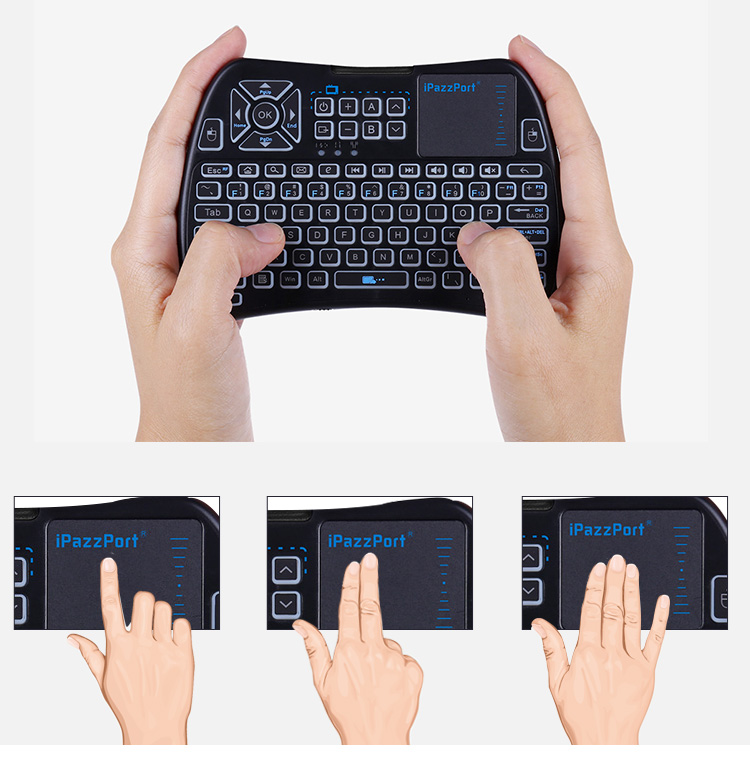 infrared keyboard with touchpad