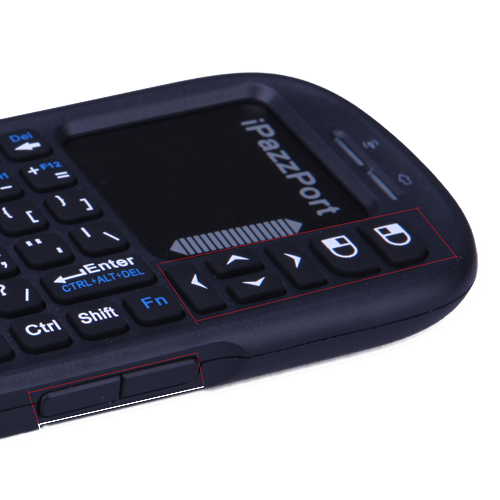 iPazzPort handled mini USB multifunction keyboard with touchpad and