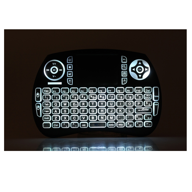 Wireless clear backlit multifunction keyboard with touchpad mouse 