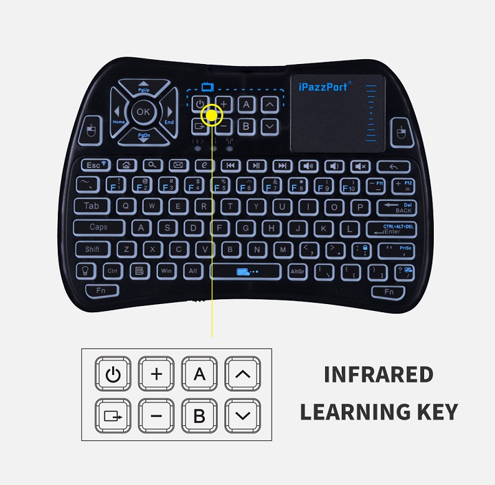 ir keyboard with touchpad