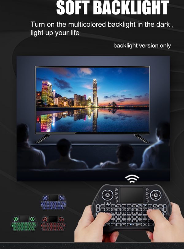 Wireless Mini Keyboard Remote Control Touchpad For Smart TV Android TV Box  PC 2.4GHz With RGB Backlit 