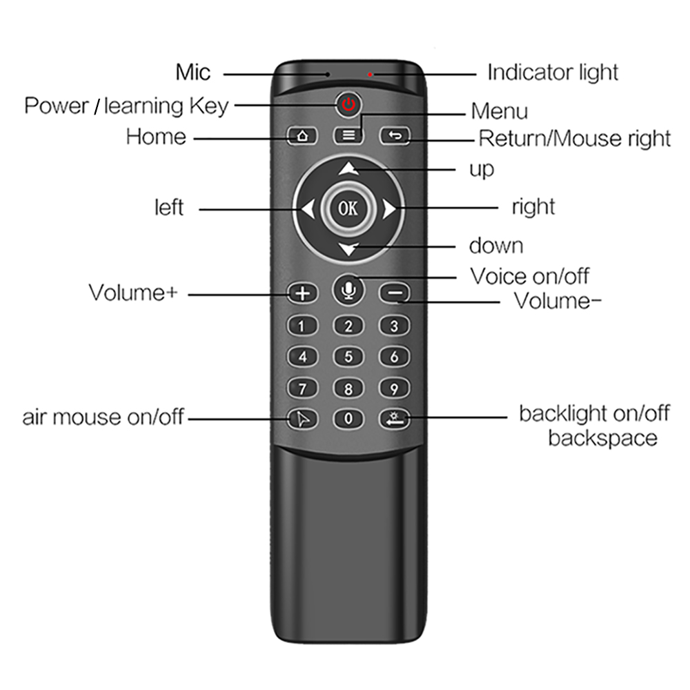 iPazzPort Air Remote Mouse Control with Backlit Voice Input, 2.4G