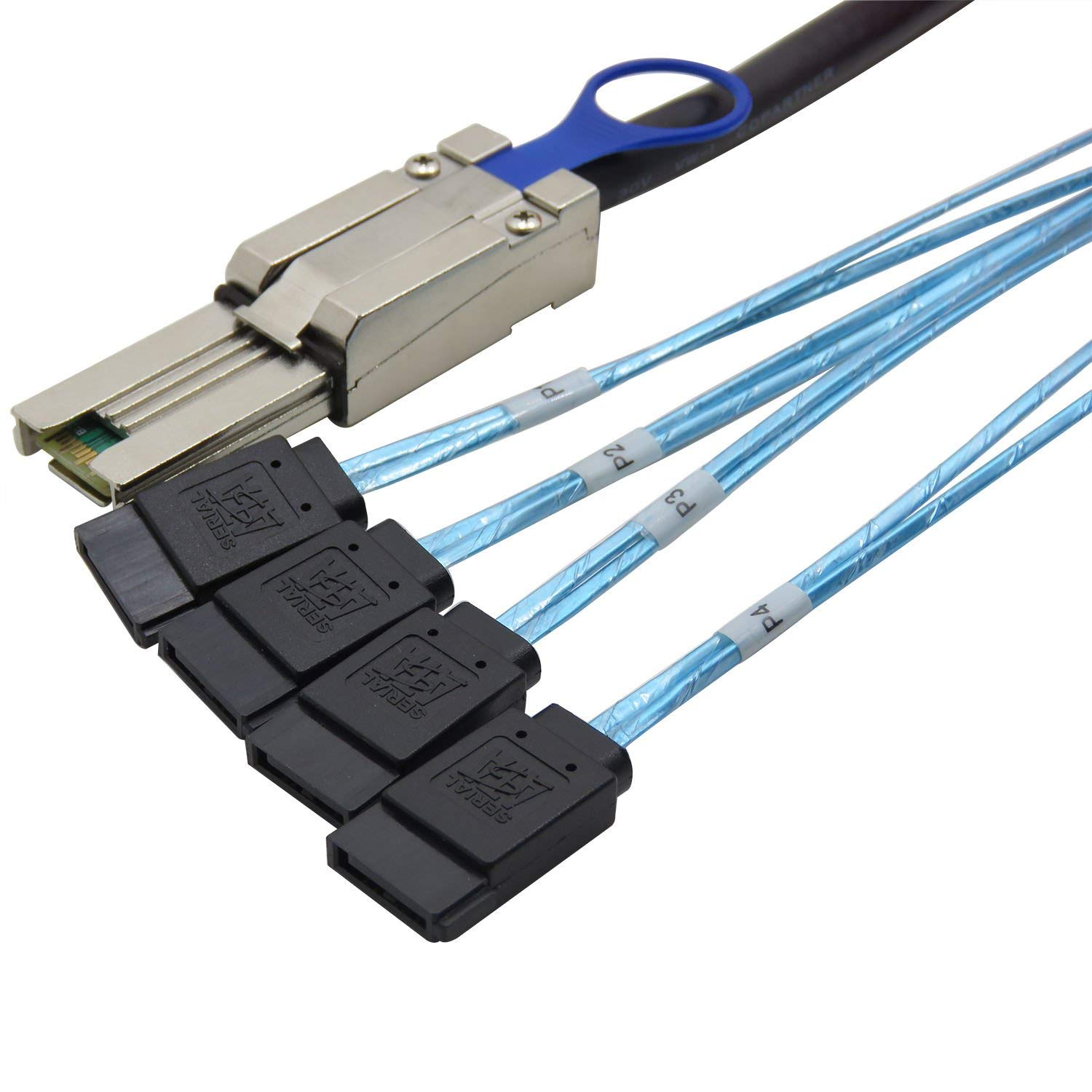2m External Mini Sas Cable Mini SAS SFF-8088 26P To 4 X SAS SFF-8482 29 Pin With IDE Power Cable SFF-8088 To 4x SFF-8482 Internal HD Cable 2 Meter With Power - View #4