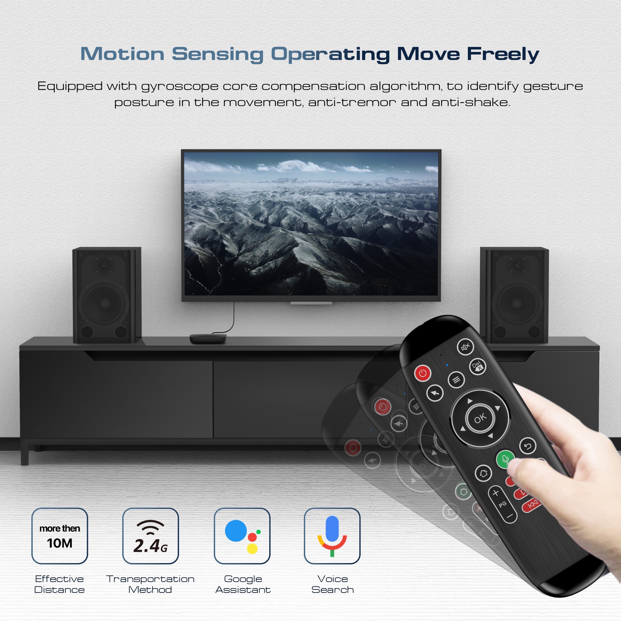 3-in-1 PC Remote Controller, Air Mouse+ 7-Colorful Backlit Keyboard ...